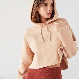 Urban Outfitters Cropped Beige Hoodie